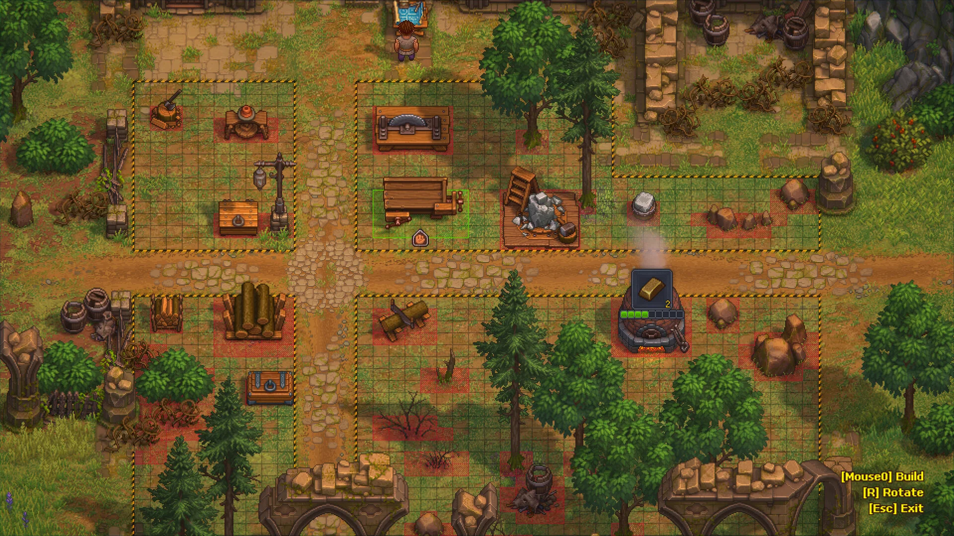 Workstation placement mode in Graveyard Keeper 2