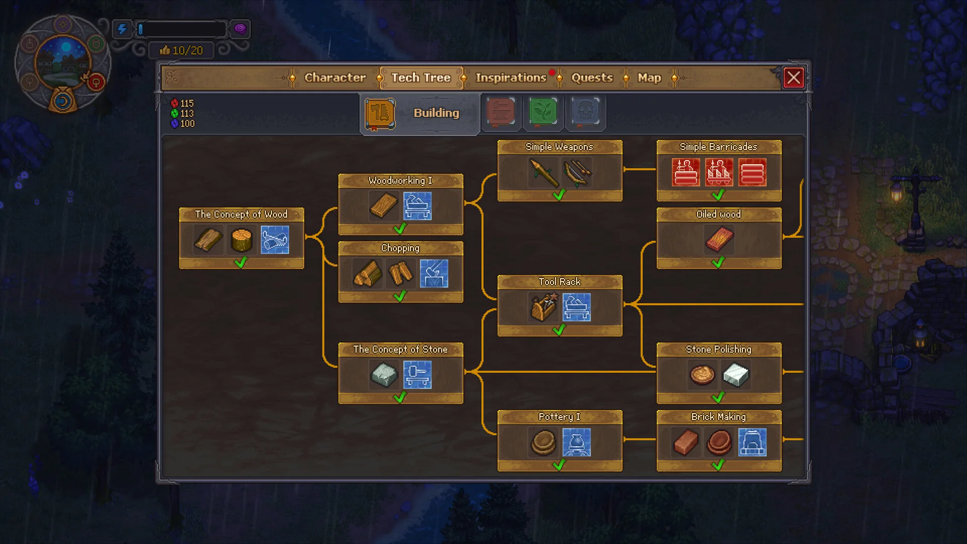 Building technology tree